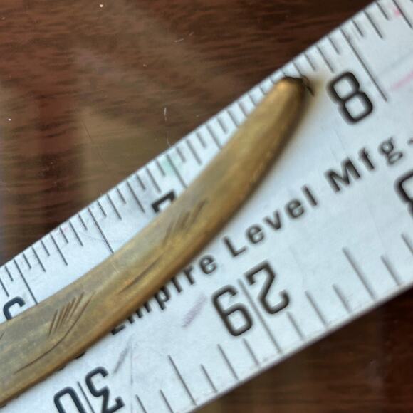 Antique Etched Brass Letter Opener Vintage Desk Accessory - Picture 8 of 8